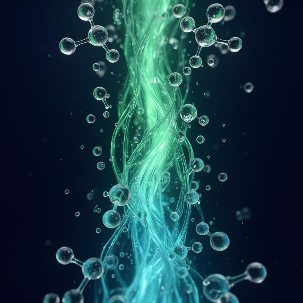 Electrochemical reaction visualization with water molecules and energy streams